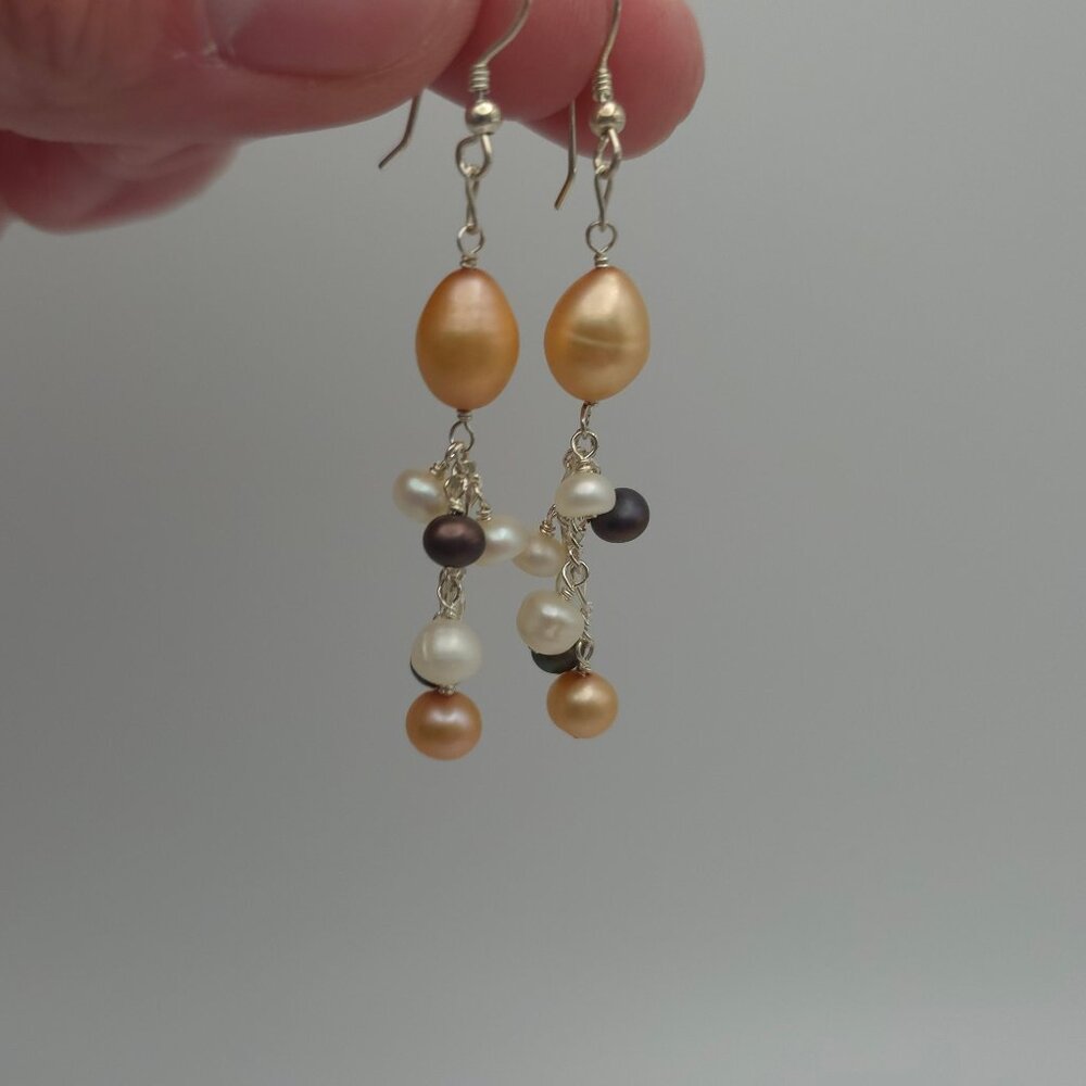 Sterling Silver Genuine Various Pearl Earrings A469
